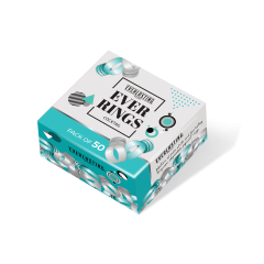 Pigment rings pack of 50 (white and turquoise)